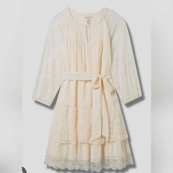 Torrid Festi Cream Lace Clip Dot Mini Dress Sz.4 NWT - Picture 5 of 16